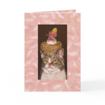 vegan cat with Opal and Veva card