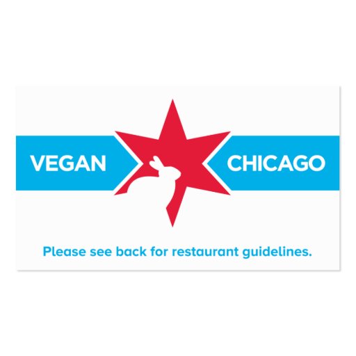 Vegan Chicago Restaurant Card Business Card Templates (front side)