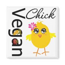 Vegan Chick magnets by chicktshirts Vegan Chick magnets