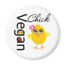 Vegan Chick magnets by chicktshirts Vegan Chick magnets