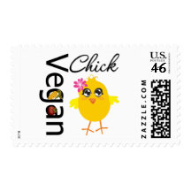 Vegan Chick Postage Stamp