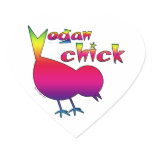 Vegan Chick Heart Stickers
