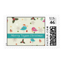 Vegan Christmas Gifts Postage Stamps