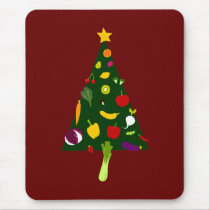 Vegan Christmas Tree Doodle Art Mousepad