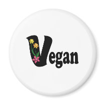 Vegan Flower Refrigerator Magnet