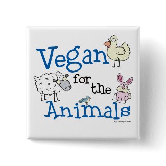 Vegan for the Animals button