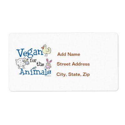 Vegan for the Animals Personalized Shipping Labels