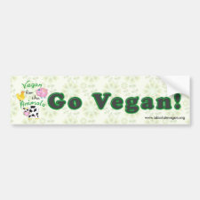 Vegan for the Animals with Cute Pig, Cow, Hen