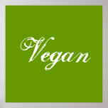 Vegan. Green. Slogan. Custom Posters