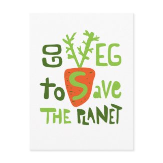 Vegan Hand Written Slogan With Carrot Postcard zazzle_postcard
