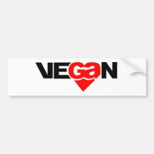 Vegan Heart Bumper Stickers