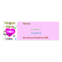 Vegan Hero Pink business cards