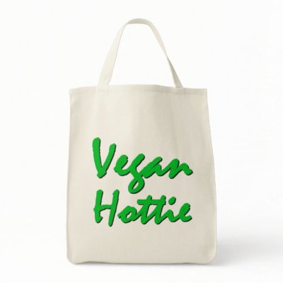 Vegan Hottie - Organic Grocery Tote Canvas Bags
