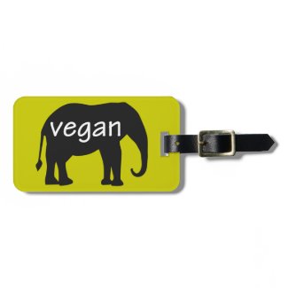Vegan (in an elephant design) travel bag tags