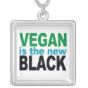 Vegan is the New Black Necklace zazzle_necklace