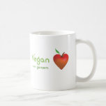 Vegan of whole heart (red apple heart) coffee mugs