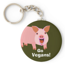 Vegan Pig Keychain