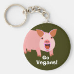 Vegan Pig Keychain