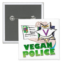 Vegan Police Buttons