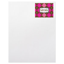Vegan Pride Pink Brown Argyle Letterhead