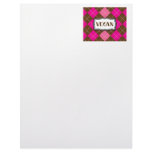 Vegan Pride Pink Brown Argyle Letterhead