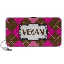 Vegan Pride Pink Brown Argyle Speaker System