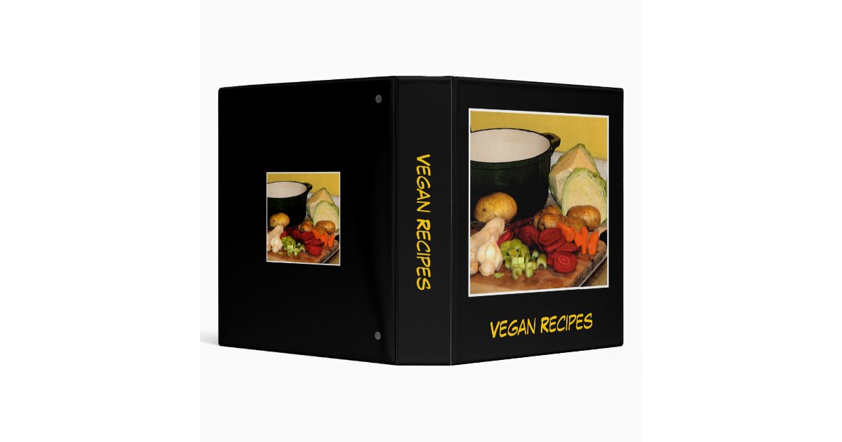 Vegan Recipes 3 Ring Binder Zazzle
