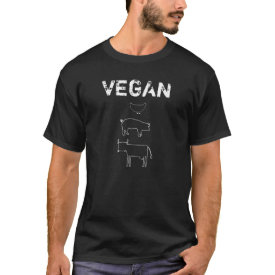 Vegan Shirt w/Animal Rights Quote &amp; Cow, Hen, Pig