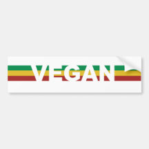 Vegan Stripes Rasta Bumper Stickers