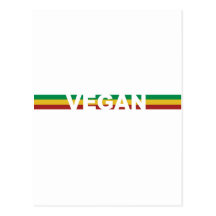 Vegan Stripes Rasta Post Cards