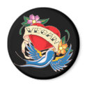 Vegan Tattoo magnets by ArtLifeCafe Vegan Tattoo magnets
