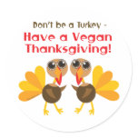 Vegan Thanksgiving Round Sticker