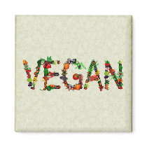 Vegan Vegetables Fridge Magnets