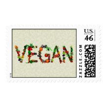 Vegan Vegetables Postage Stamps