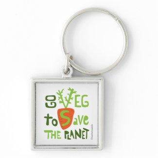 Vegan Vegetarian Hand Lettering Slogan Keychain zazzle_keychain