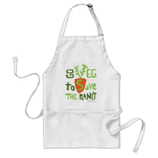 Vegan Vegetarian Text Design Apron zazzle_apron