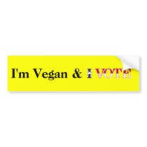 Vegan Vote Bumper Sticker bumper stickers