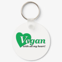 Vegan with all my heart keychain