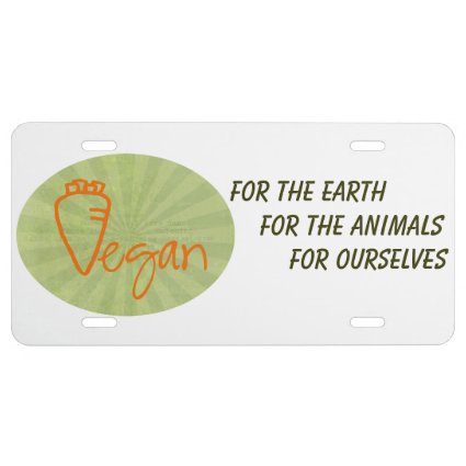 Vegan (with Carrot Graphic) License Plate