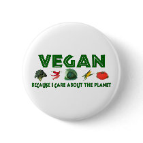 Vegans For The Planet Pinback Button