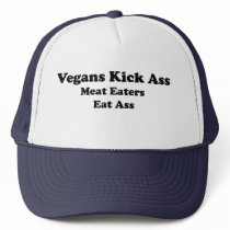 Vegans Kicks Ass Hat by veggiepop Vegans Kicks Ass Hat