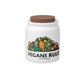 Vegans Rule! (Pile Of Vegetables) Candy Jar