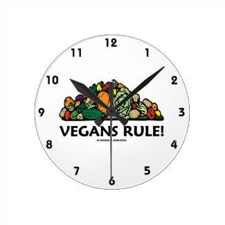 Vegans Rule! (Pile Of Vegetables) Clock