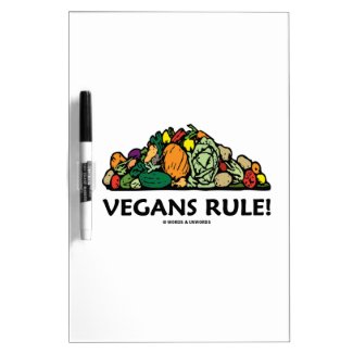Vegans Rule! (Pile Of Vegetables) Dry Erase Boards