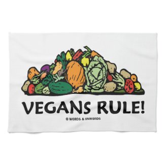 Vegans Rule! (Pile Of Vegetables) Kitchen Towel