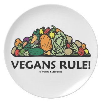 Vegans Rule! (Pile Of Vegetables) Party Plates