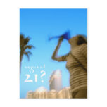 vegas at 21? birthday invitations post cards