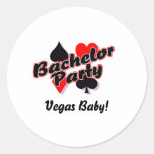Vegas Baby Bachelor Party Round Stickers