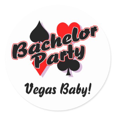 Vegas Baby Bachelor Party Round Stickers