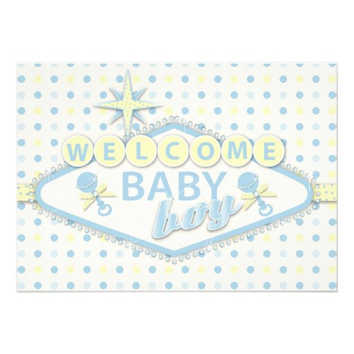 Vegas Baby Boy Invitation Card Y